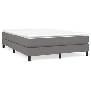 vidaXL Estrutura de cama com molas 140x200 cm tecido cinzento-escuro