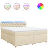 vidaXL Cama com molas/colch&atilde;o 180x200 cm tecido cor creme