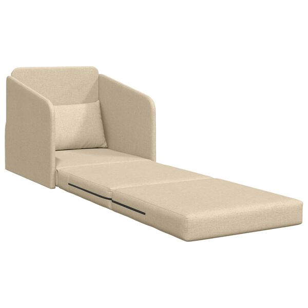 vidaXL Sof&aacute;-Cama Creme 65 x 80 x 83 cm tecido