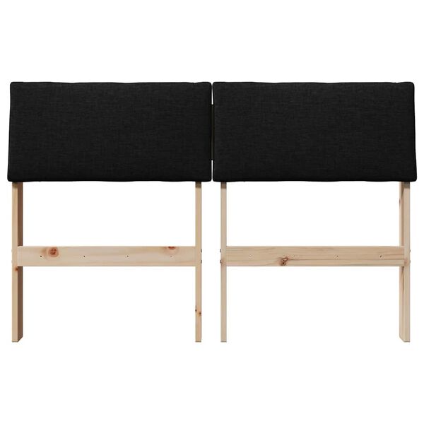vidaXL Cabeceira estofada Preto 120 cm Madeira de Pinheiro S&oacute;lida