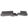 vidaXL 6 pcs conjunto lounge de jardim vime PE cinzento