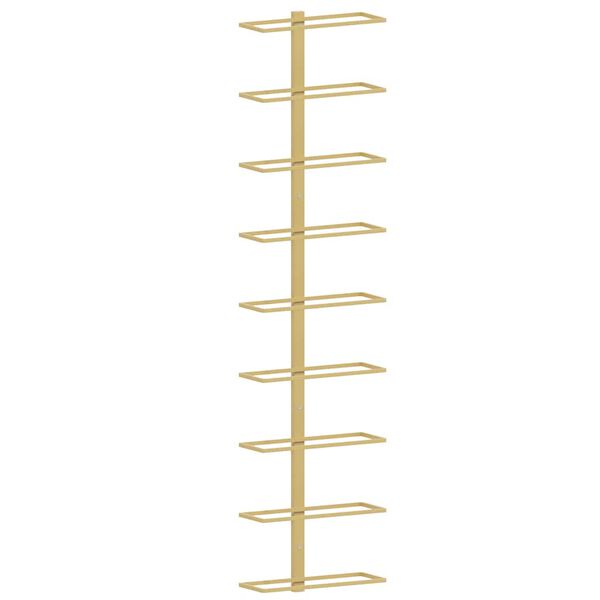 vidaXL Garrafeira de parede para 9 garrafas ferro dourado