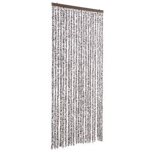 vidaXL Cortina anti-insetos 90x220 cm chenille castanho e bege