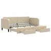 vidaXL Sof&aacute;-cama com gavet&atilde;o e gavetas 80x200 cm tecido cor creme