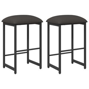 vidaXL Banco de bar 2 unid. Cinzento-Escuro 40 x 32 x 74 cm