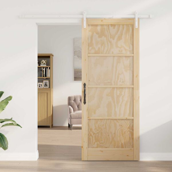 vidaXL Porta Deslizante Castanho 86 x 211 cm