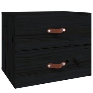 vidaXL Mesa de cabeceira de parede 50x36x40 cm preto
