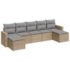vidaXL 7 pcs conjunto de sof&aacute;s p/ jardim com almofad&otilde;es vime PE bege