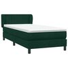 vidaXL Cama com molas/colch&atilde;o verde-escuro 90x210 cm veludo
