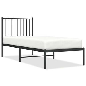 vidaXL Estrutura de cama com cabeceira 80x200 cm metal preto