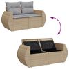 vidaXL Conjunto de Sof&aacute; de Jardim 11 pcs Bege Rattan Sint&eacute;tico