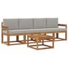 vidaXL Conjunto de Sof&aacute;s para Exterior 5 unid. Cinza Natural e Claro