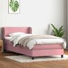 vidaXL Cama com molas/colch&atilde;o 80x220 cm veludo rosa