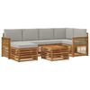 vidaXL Conjunto de Sof&aacute; Sectional 6 pcs Natural e Cinzento-Claro