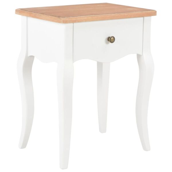 vidaXL Mesa-de-cabeceira 40x30x50 cm pinho maciço branco e castanho