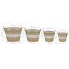 vidaXL Cestos para vasos 4 pcs vime com forro em PE