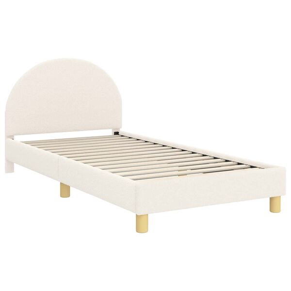 vidaXL Estrutura de Cama Infantil com Cabeceira Creme 90 x 190 cm