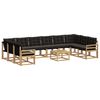 vidaXL Conjunto de Sof&aacute;s para Exterior 11 pcs Branco e Preto