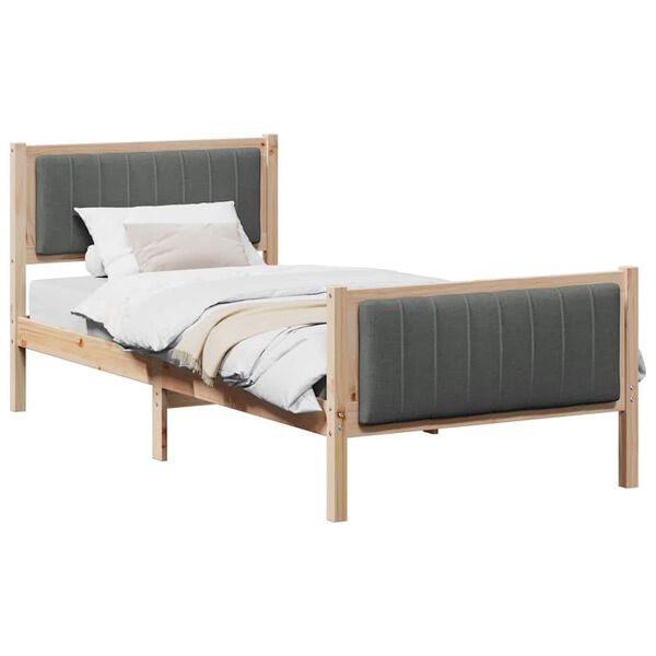 vidaXL Estrutura da cama castanho e cinzento-escuro 90 x 190 cm