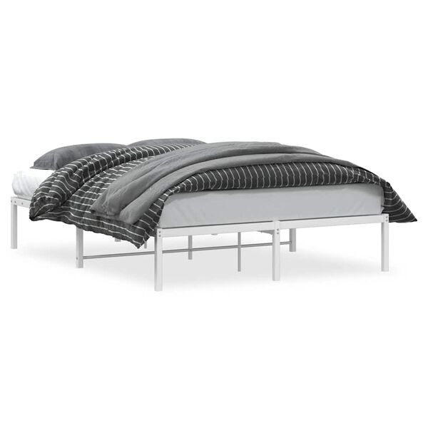 vidaXL Estrutura de cama 135x190 cm metal branco