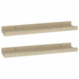 vidaXL Prateleiras de parede 2 pe&ccedil;as Carvalho Sonoma 40x9x3 cm