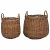 vidaXL Cesta de Plantas com armazenamento 2 pcs Castanho Rattan Lacak