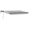 vidaXL Toldo retr&aacute;til manual com LEDs Antracite e Branco 3,5 x 2 m