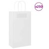 vidaXL Sacos de papel 250 unid com al&ccedil;as branco 21x11x36 cm