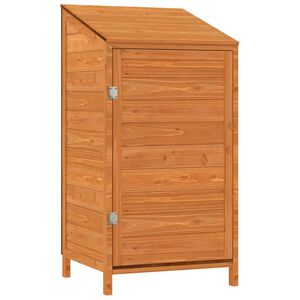 vidaXL Abrigo de jardim 55x52x112 cm madeira de abeto maci&ccedil;a castanho