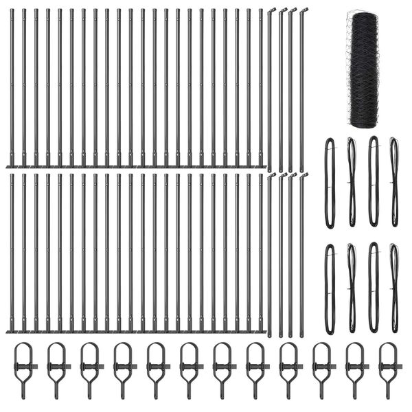 vidaXL Poste de Cerca Cinzeto 100 x 0,8 m (malha de 50 mm) A&ccedil;o e PVC