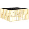 vidaXL Mesa de centro 100x100x50 cm a&ccedil;o inoxid&aacute;vel e vidro dourado