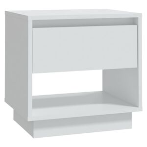 vidaXL Mesa de cabeceira 45x34x44 cm contraplacado branco