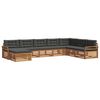 vidaXL Conjunto de Sof&aacute;s para Exterior 8 unid. Natural e Antracite