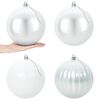 vidaXL Conjunto de bolas de Natal XXL 4 unid. Branco Di&acirc;m. 20 cm