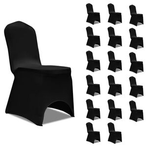 vidaXL Capa para cadeira el&aacute;stica 18 pcs preto