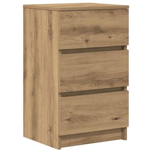 vidaXL Mesa de cabeceira com 3 gavetas 39x35x65 cm carvalho artesanal