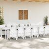 vidaXL Conjunto de Jantar para Jardim 13 pcs Branco Rattan Polt