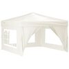 vidaXL Tenda para festas dobr&aacute;vel com paredes laterais 3x3 m creme