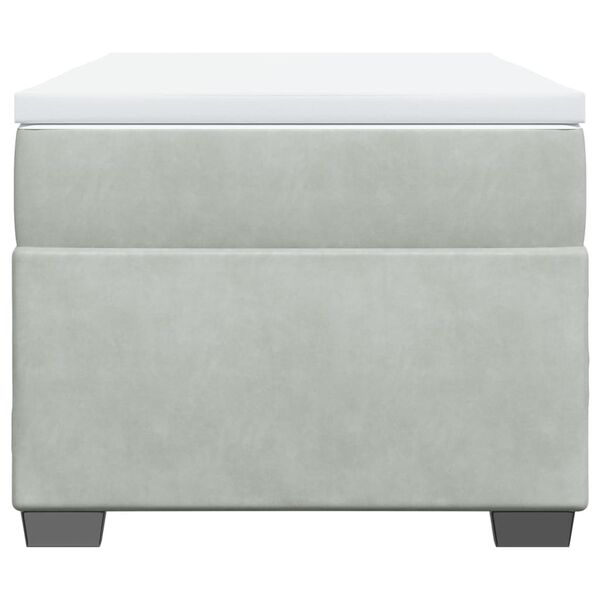 vidaXL Cama com molas/colch&atilde;o 100x200 cm veludo cinza-claro