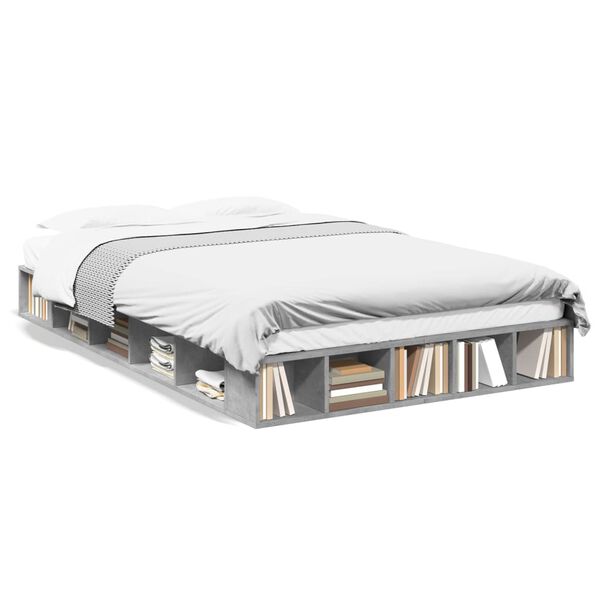 vidaXL Estrutura de cama 120x200 cm derivados de madeira cinza cimento
