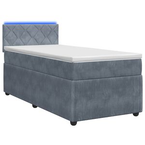 vidaXL Cama box spring com colch&atilde;o Cinzento-Escuro 80 x 200 cm Veludo