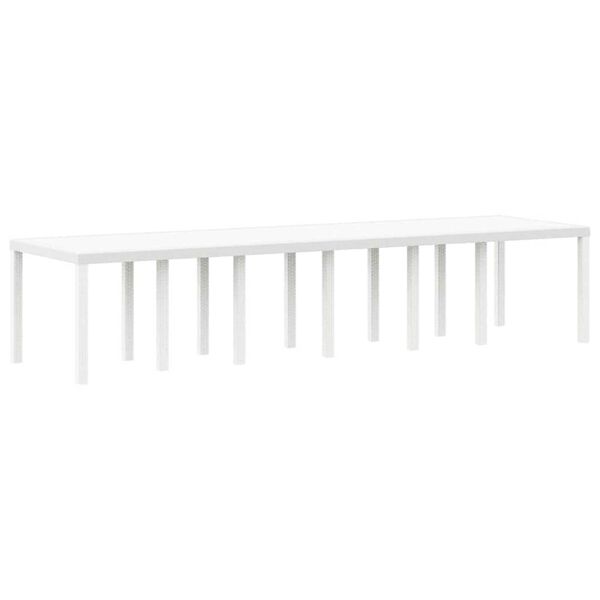 vidaXL Conjunto de Jantar para Jardim 15 pcs Branco Rattan Polt
