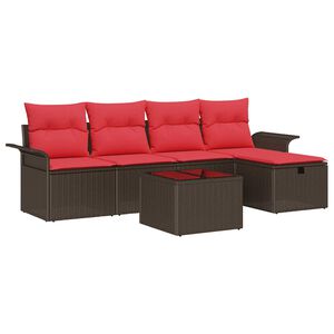 vidaXL Conjunto de Sof&aacute; de Jardim com almofada 6 pcs Rattan Sint&eacute;tico