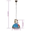 vidaXL Candeeiro suspenso industrial redondo 25W 40 cm E27 multicor