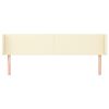 vidaXL Cabeceira de cama c/ abas couro artificial 203x16x78/88cm creme