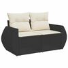 vidaXL Conjunto de Sof&aacute; de Jardim com almofada 13 pcs Preto e creme