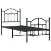 vidaXL Estrutura de cama com cabeceira e p&eacute;s 75x190 cm metal preto