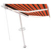 vidaXL Toldo retr&aacute;til manual com LED 350x250 cm laranja e castanho