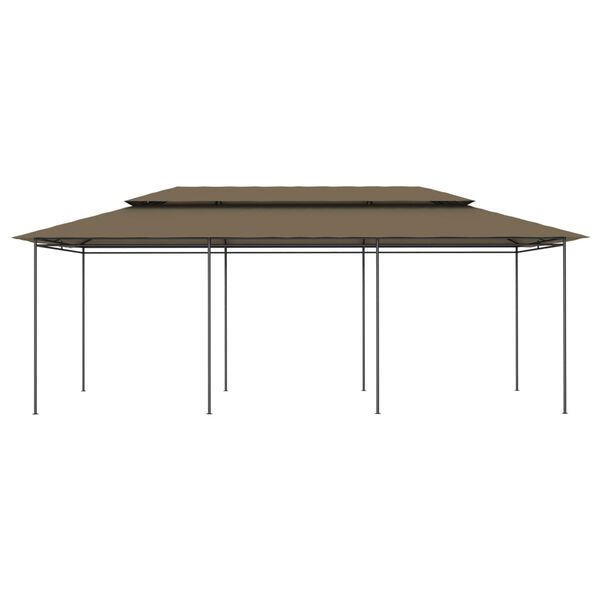 vidaXL Gazebo 600x298x270 cm 180 g/m² cinzento-acastanhado