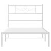vidaXL Estrutura de cama com cabeceira 90x200 cm metal branco